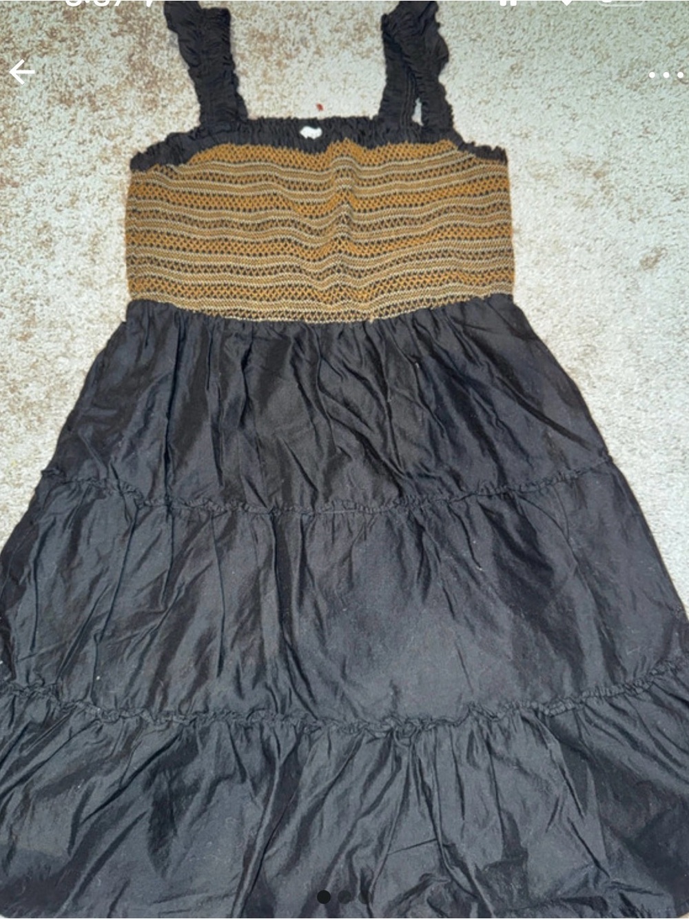 J.Crew Black and Mustard Crochet-Bodice Sundress